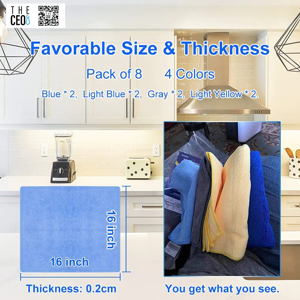 Multipurpose Microfiber Cleaning Cloth - 8 Pack