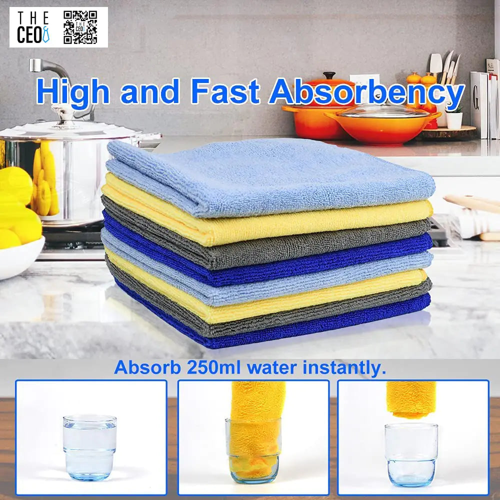 Multipurpose Microfiber Cleaning Cloth - 8 Pack